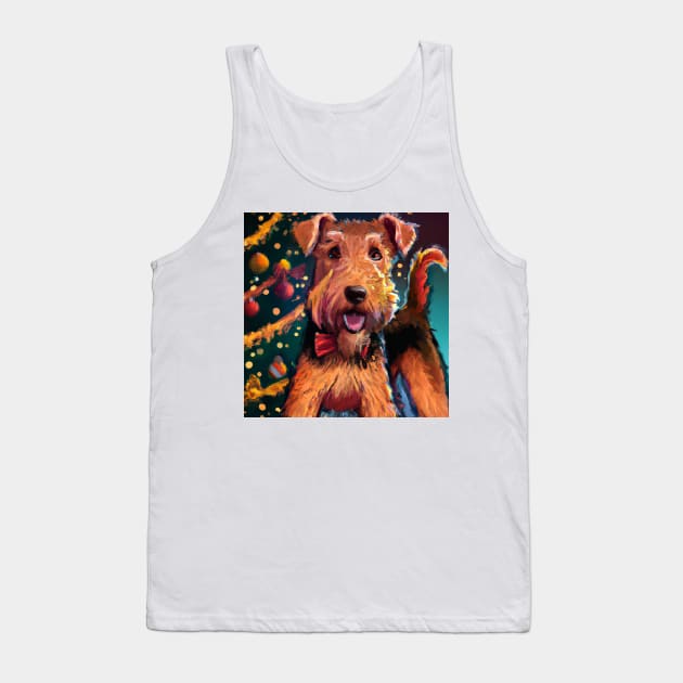 Cute Airedale Terrier Drawing Tank Top by Play Zoo